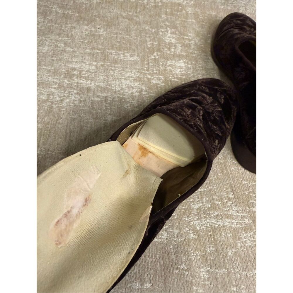Yves Saint Lauren Women's Velvet Embroidered Floral Loafer Shoes Brown Size 9.5 - Picture 10 of 10